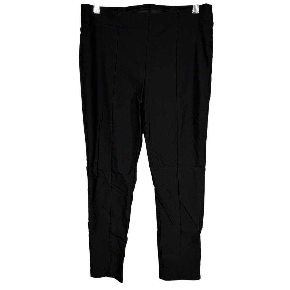 Chicos So Slimming Ankle Pants Black Pull‎ On Front Seam Trousers Size 0